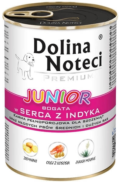 DOLINA NOTECI Premium Junior karma dla  psa serca z indyka 400g