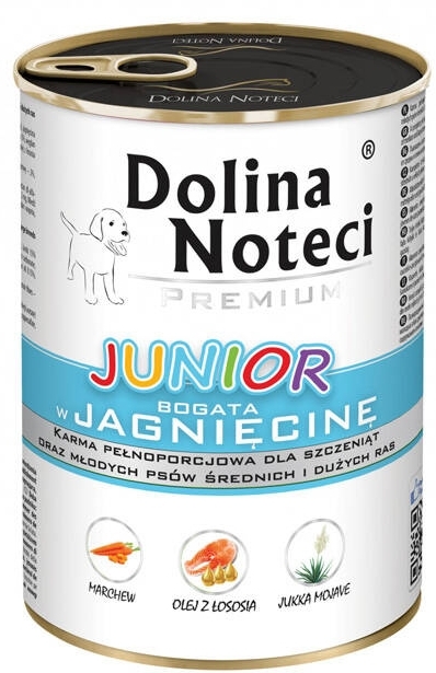 DOLINA NOTECI Premium Junior karma dla psa z jagnięciną 400 g