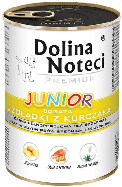 DOLINA NOTECI Premium Junior karma dla psa żołądki z kurczaka 400g