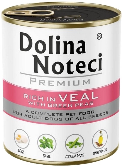 DOLINA NOTECI Premium karma dla psa cielęcina z zielonym groszkiem 800 g