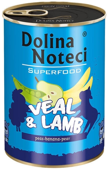 DOLINA NOTECI SuperFood karma dla psa cielęcina z jagnięciną 800 g