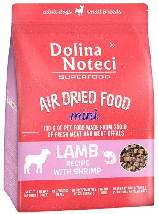 DOLINA NOTECI SuperFood karma suszona dla psa z jagnięciną i krewetkami 1 kg