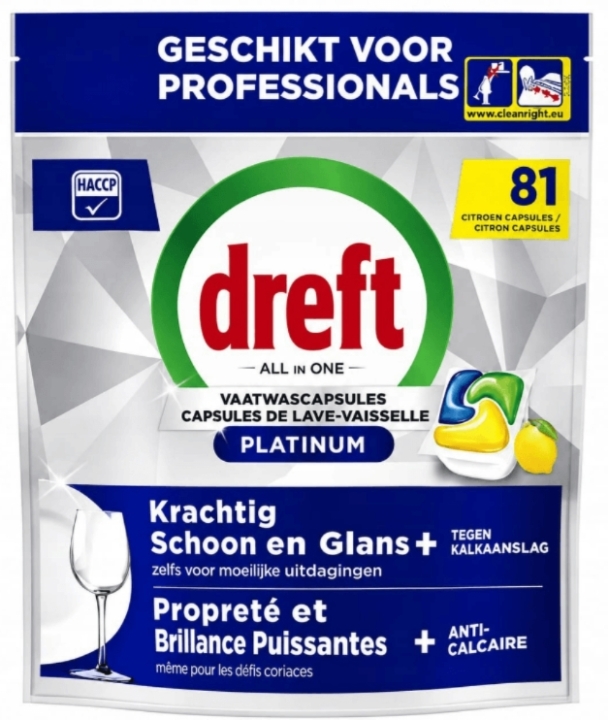 DREFT Platinum kapsułki do zmywarki Lemon	81 sztuk