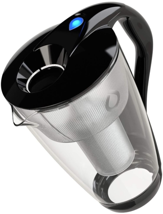 Dafi Dzbanek filtrujący szklany Crystal LED 2 l czarny + wkład filtrujący Dafi Classic
