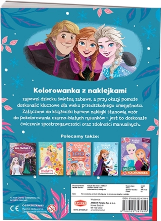 Disney Kraina Lodu. Kolorowanka z naklejkami 1 sztuka
