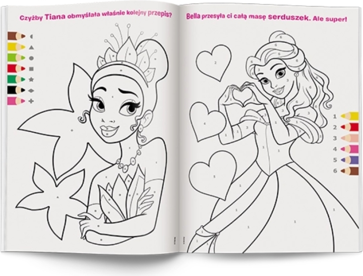 Disney Księżniczka. Kolorowanka według kodu 1 sztuka