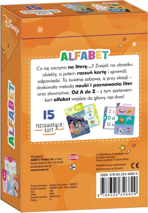 Disney MIX. Karty Alfabet 1 sztuka