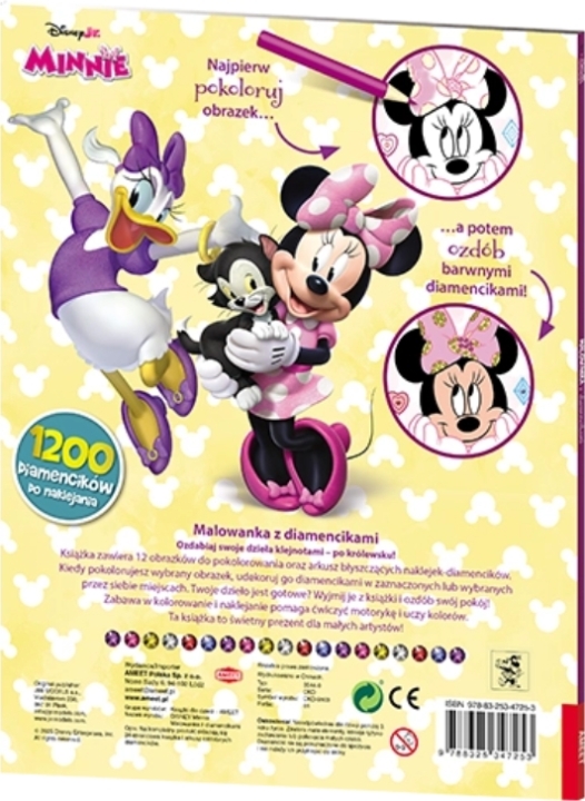 Disney Minnie. Malowanka z diamencikami 1 sztuka