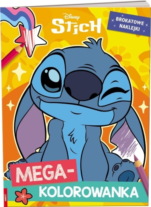 Disney Stich. Megakolorowanka. Brokatowe naklejki 1 sztuka