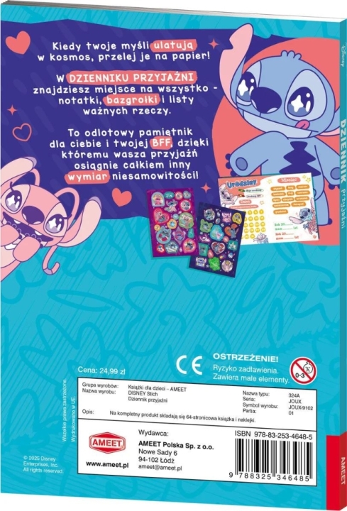 Disney Stitch. Dziennik przyjaźni 1 sztuka