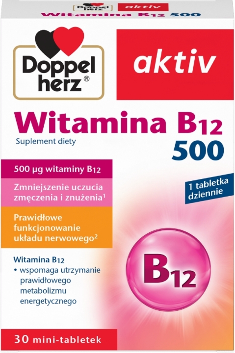 Doppelherz Aktiv Witamina B12 500 30 tabletek