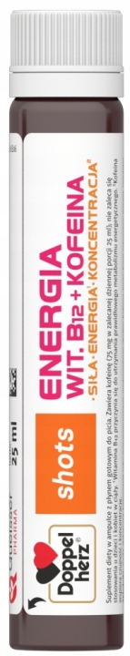 Doppelherz Shots Energia Wit. B12 + Kofeina płyn doustny 10 ampułek po 25 ml