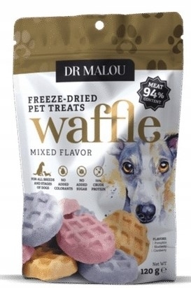 Dr Malou Pies Liofilizowane mięsne wafle mix smaków 120g