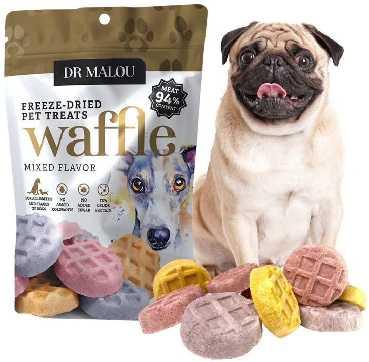 Dr Malou Pies Liofilizowane mięsne wafle mix smaków 120g