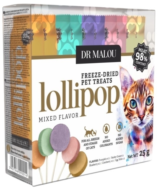 Dr Malou Przysmak Lollipop Mix smaków dla kota 25 g