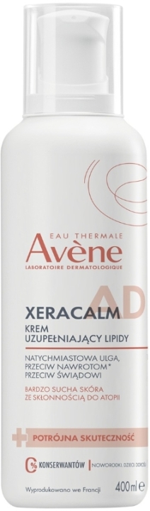 Eau Thermale Avene XeraCalm A.D Krem uzupełniający lipidy skóra bardzo sucha ze skłonnościami do atopii 400 ml