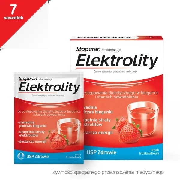 Elektrolity smak truskawkowy 7 saszetek