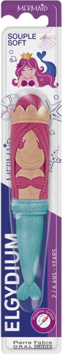 Elgydium Kids Szczotka do mycia zębów souple soft syrenka 2-6 lat, 1 szt.