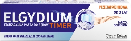 ELGYDIUM Timer edukacyjna pasta do zębów dla dzieci zmieniająca kolor od 3 lat 50 ml