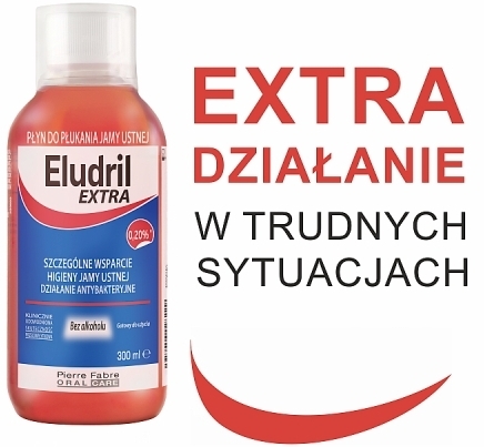 Eludril Extra Płyn do płukania jamy ustnej 0,2% diglukonianu chlorheksydyny 300 ml