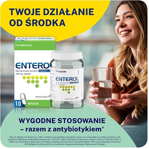 Enterol, probiotyk, 250 mg, 10 kapsułek