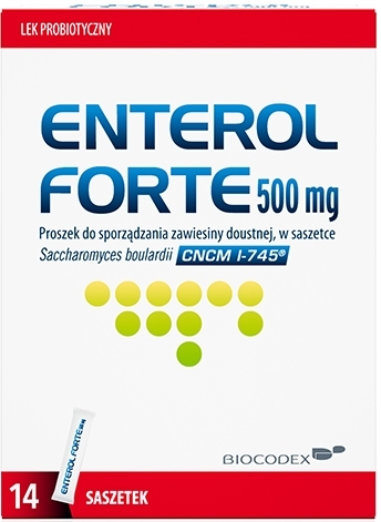 Enterol Forte, probiotyk dla dorosłych, 500 mg, 14 saszetek
