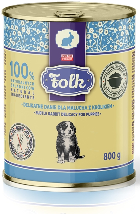 FOLK Junior Danie z królikiem mokra karma dla szczeniąt 800 g