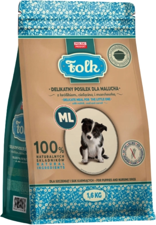 FOLK Sucha karma dla psa Delikatny posiłek dla malucha królik i cielęcina 1,6 kg
