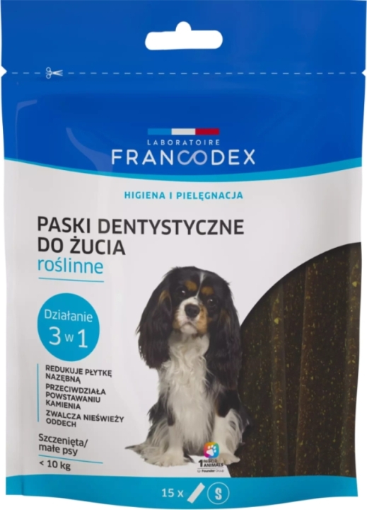 FRANCODEX Paski do gryzienia S na brzydki zapach z pyska 15 sztuk