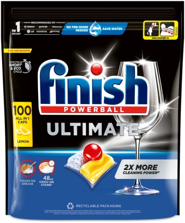 Finish Powerball Ultimate All in 1 lemon kapsułki do zmywarki  100 sztuk
