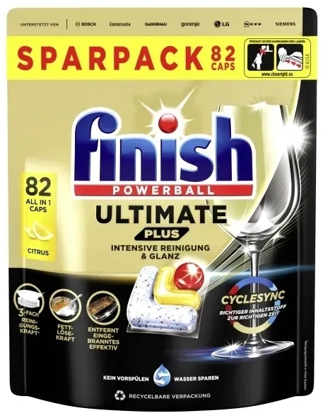 Finish kapsułki All-in-one Ultimate Plus Lemon 82 sztuki