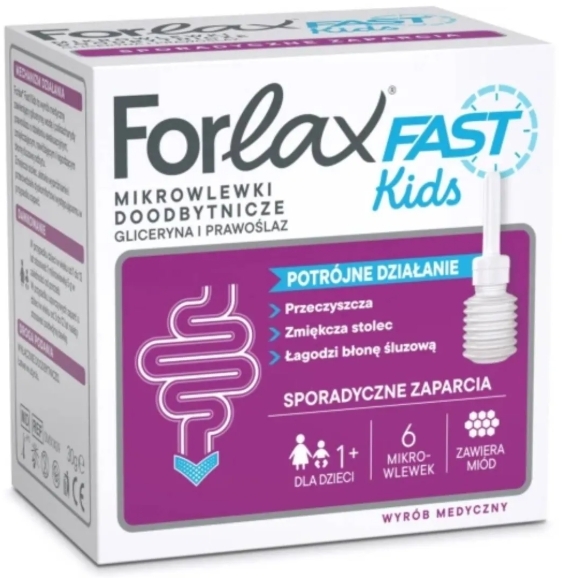 Forlax Fast Kids - mikrowlewki doodbytnicze roztwór 6 mikrowlewek po 5 g