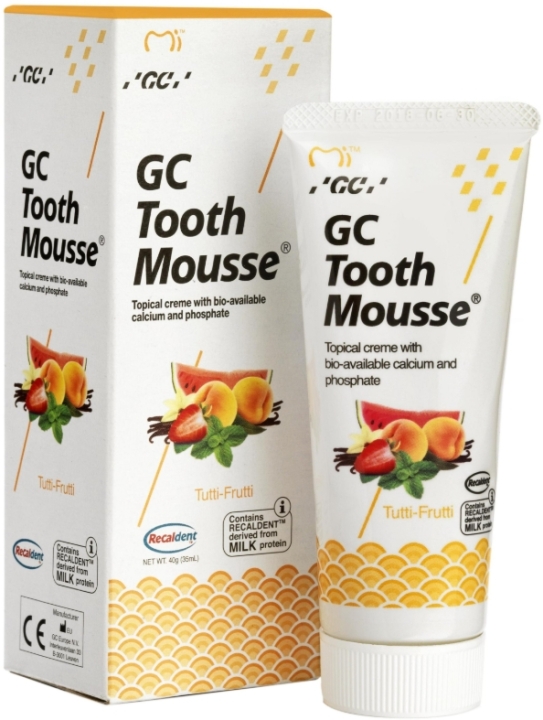 GC Tooth Mousse, płynne szkliwo bez fluoru, o smaku tutti frutti, 35 ml