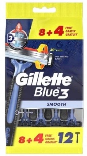 Gillette Blue3 Smooth Jednorazowe Maszynki do golenia 12 sztuk