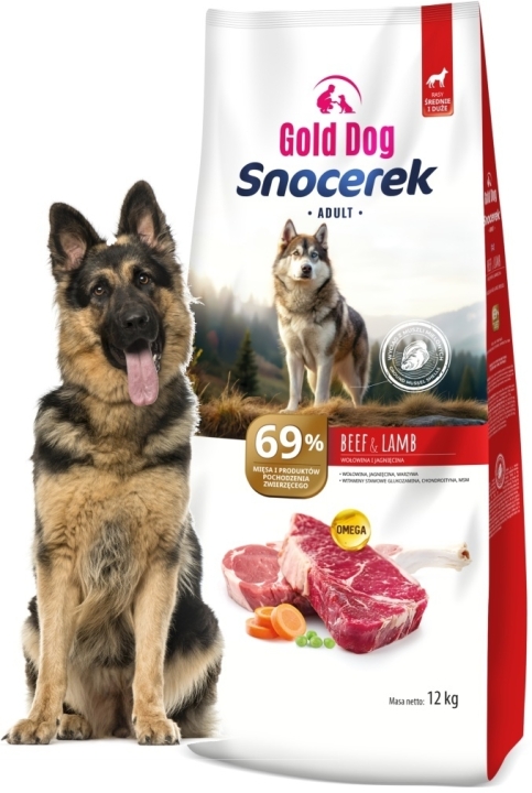 Gold Dog Snocerek Adult Beef & Lamb karma dla psa 12 kg