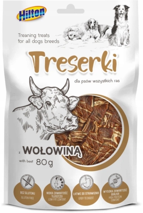 HILTON Mięsne treserki dla psa z wołowiną 80 g