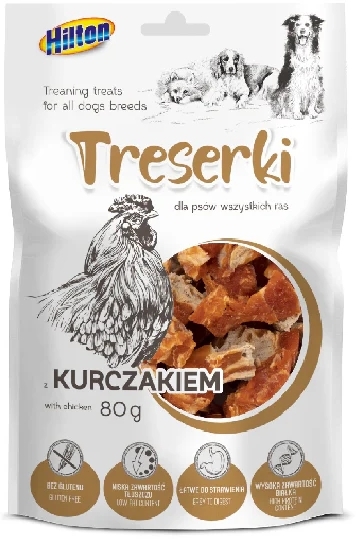 HILTON Mięsne treserki z kurczaka dla psa 80 g