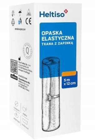 Heltiso Opaska tkana elastyczna z zapinką 5 m x 12 cm 1 szt.