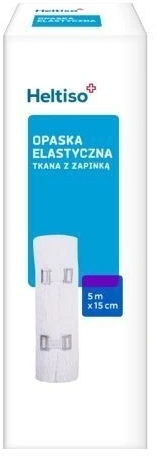 Heltiso Opaska tkana elastyczna z zapinkami 5 m x 15 cm 1 szt.