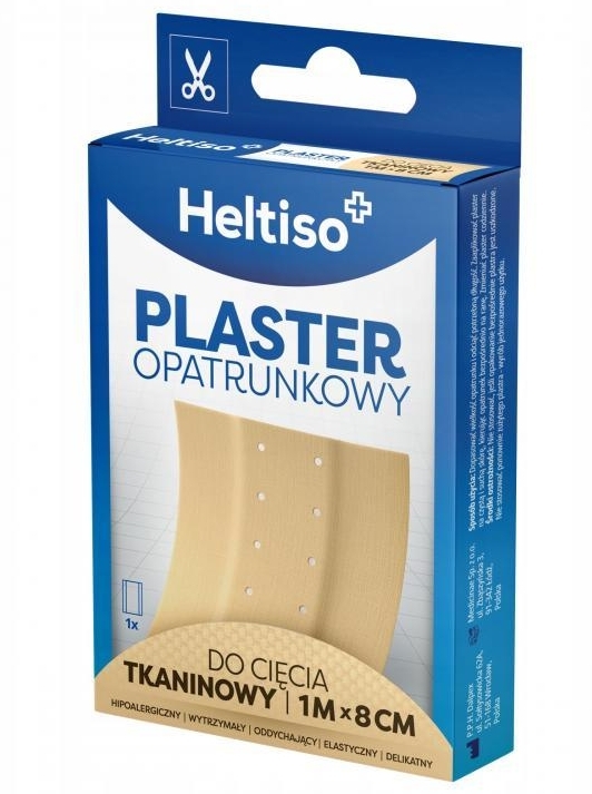 Heltiso Plaster opatrunkowy tkaninowy do cięcia 1 m x 8 cm 1 op.