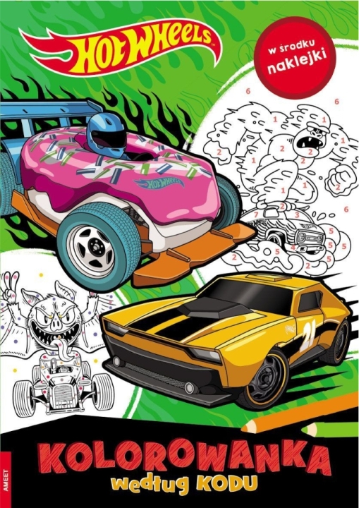 Hot Wheels. Kolorowanka według kodu 1 sztuka