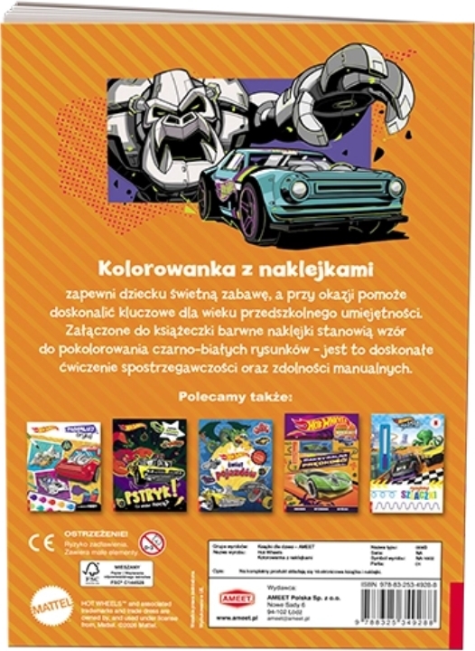 Hot Wheels. Kolorowanka z naklejkami 1 sztuka