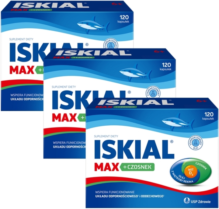 Iskial Max + Czosnek 120 kapsułek Wielopak x3