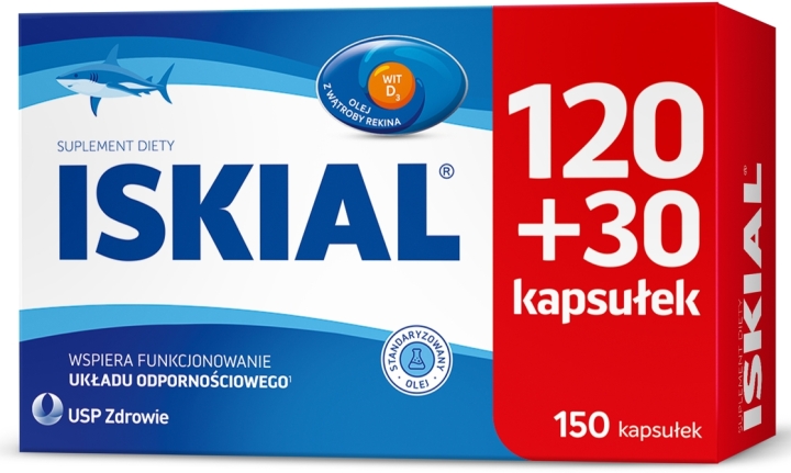 Iskial olej z wątroby rekina tran 120+30 kapsułek