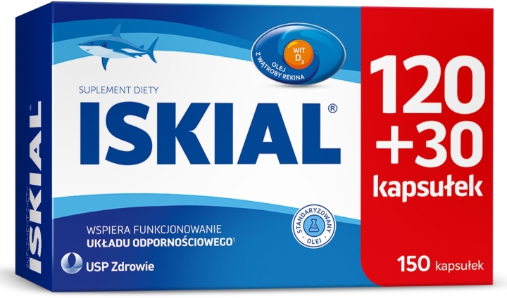 Iskial olej z wątroby rekina tran 120+30 kapsułek