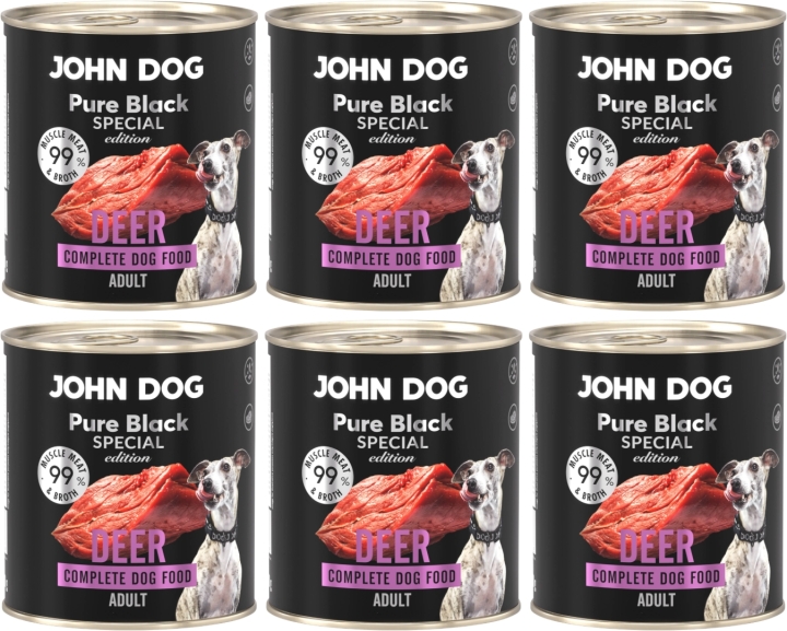 JOHN DOG Pure Black Special Edition karma mokra jeleń 6x800 g