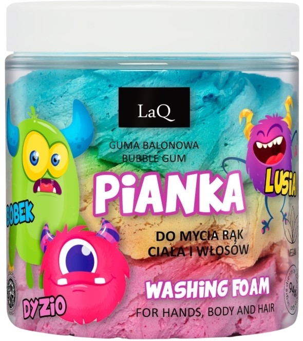 LaQ 3-kolorowa pianka do mycia rąk ciała i włosów - BOBEK DYZIO LUSIA 100g