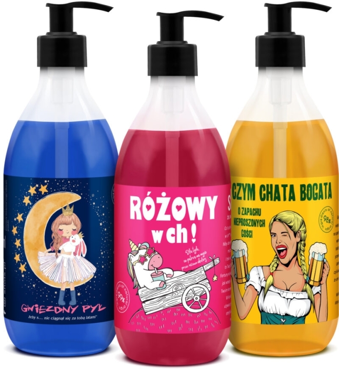 LaQ Shots! Czyściopak Gwiezdny żel: Gwiezdny Pył, Czym Chata Bogata, Różowy w ch! 3x500ml