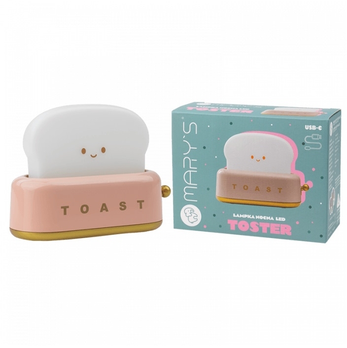 MARY'S lampka nocna LED Toster różowy 1 sztuka