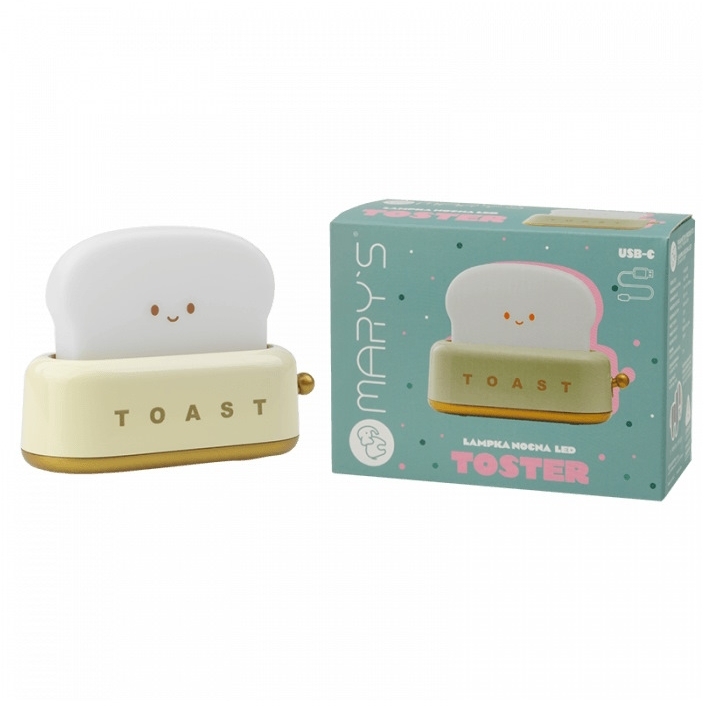 MARY'S lampka nocna LED Toster żółty 1 sztuka